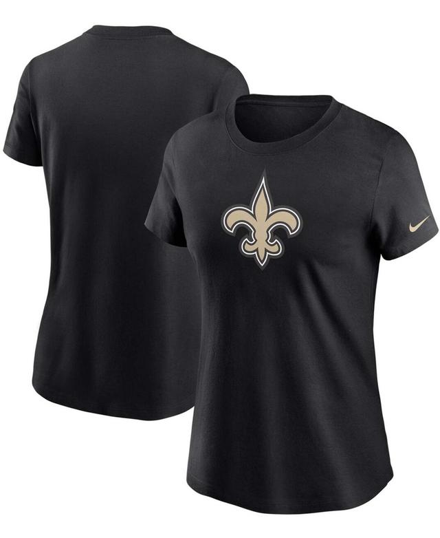 Womens Black New Orleans Saints Logo Essential T-shirt Product Image