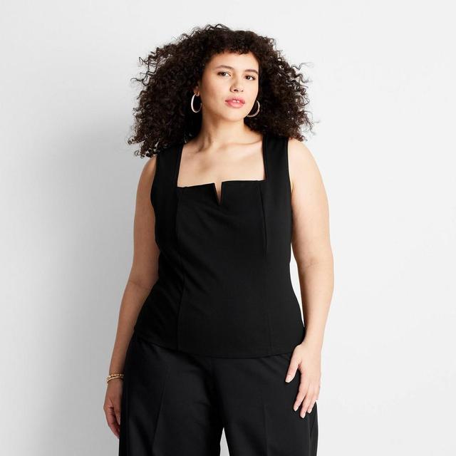 Womens Notch Front Tank Top - Future Collective with Jenee Naylor Black 4X Product Image