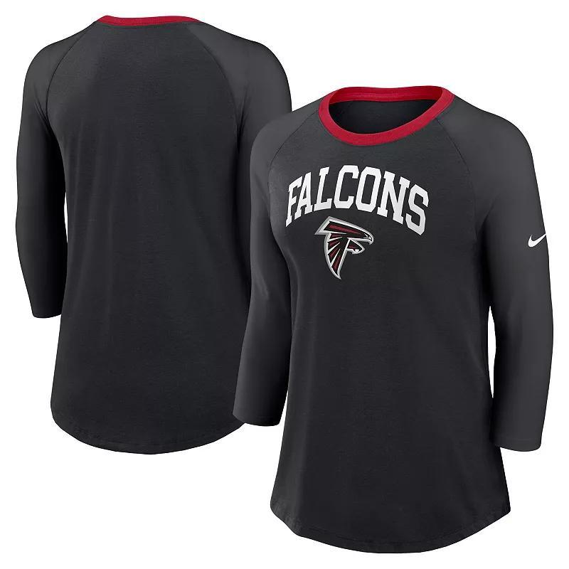 Womens Nike Atlanta Falcons Raglan 3/4 Sleeve T-Shirt Product Image