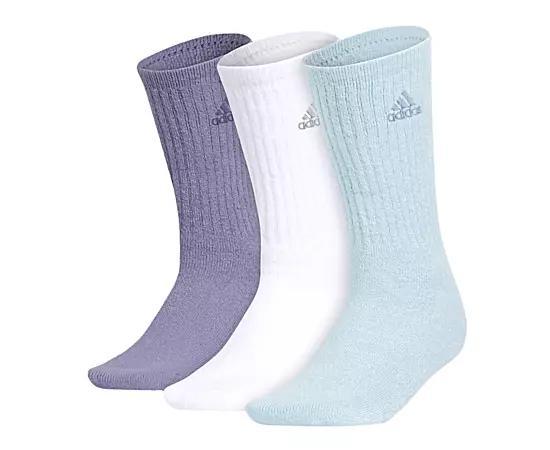 Adidas Womens Cozy Cushioned Comfort Crew Socks 3 Pairs Product Image