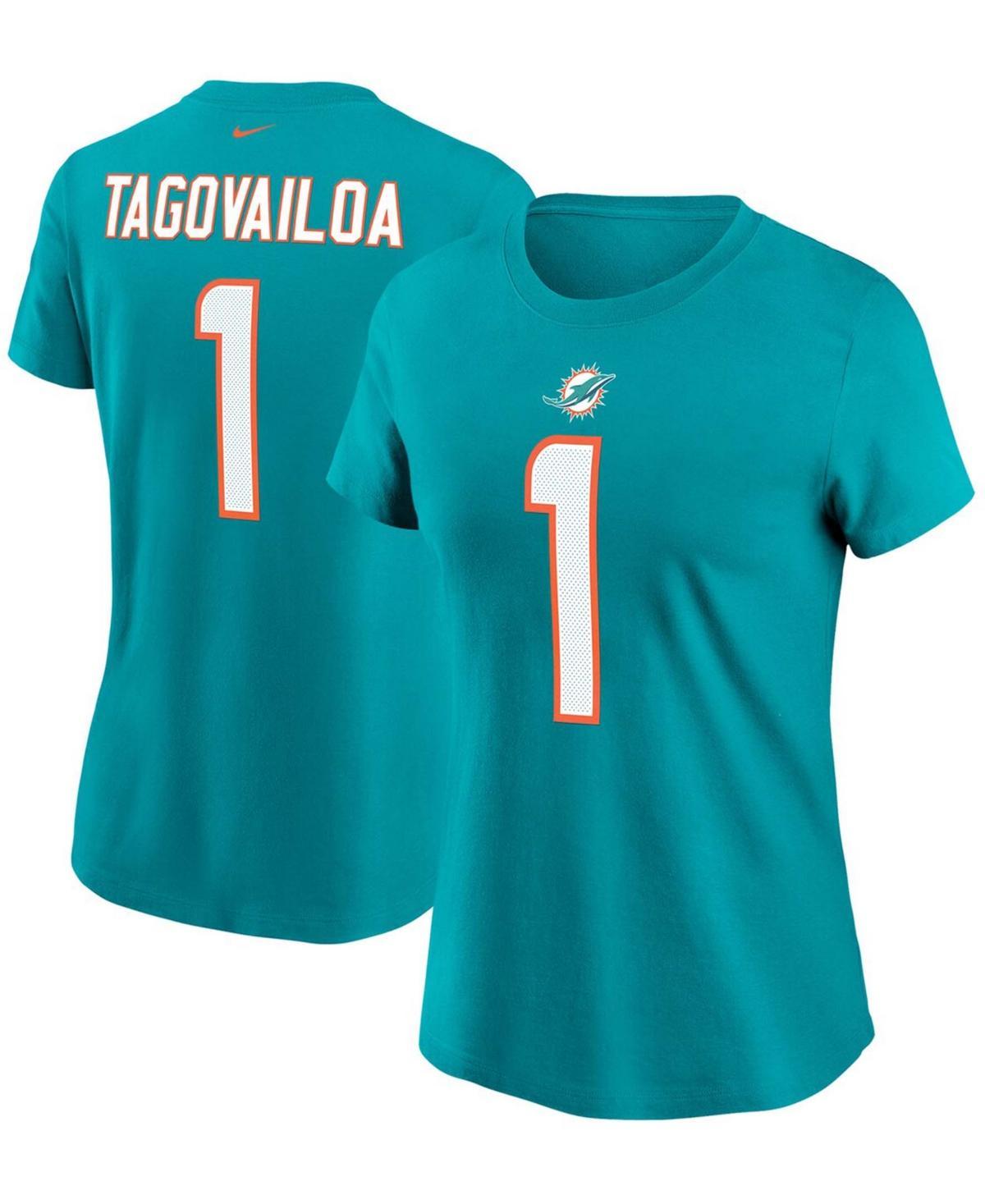 Womens Nike Tua Tagovailoa Aqua Miami Dolphins Name & Number T-Shirt Turquoise A Product Image