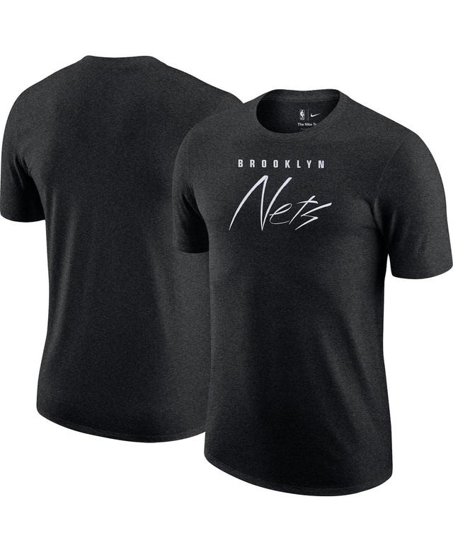 Mens Nike Heather Black Brooklyn Nets Courtside Versus Flight Max90 T-shirt Product Image