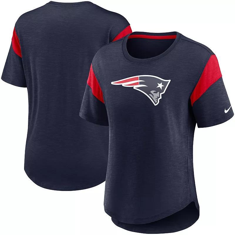 Womens Nike Heathered New England Patriots Primary Logo Slub Fashion Top Blue Product Image