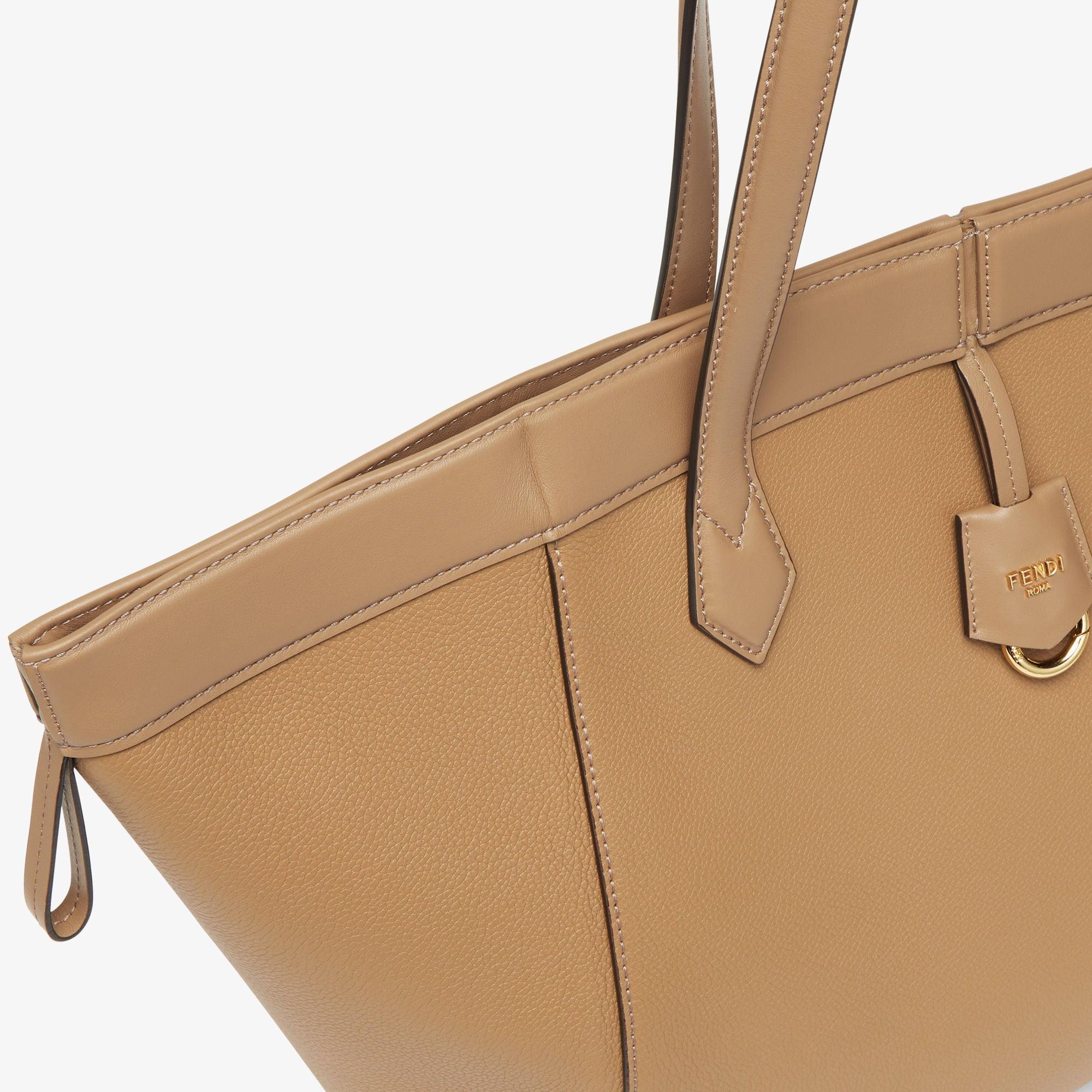 Fendi Origami LargeSand-colored leather bag that can be transformed Product Image