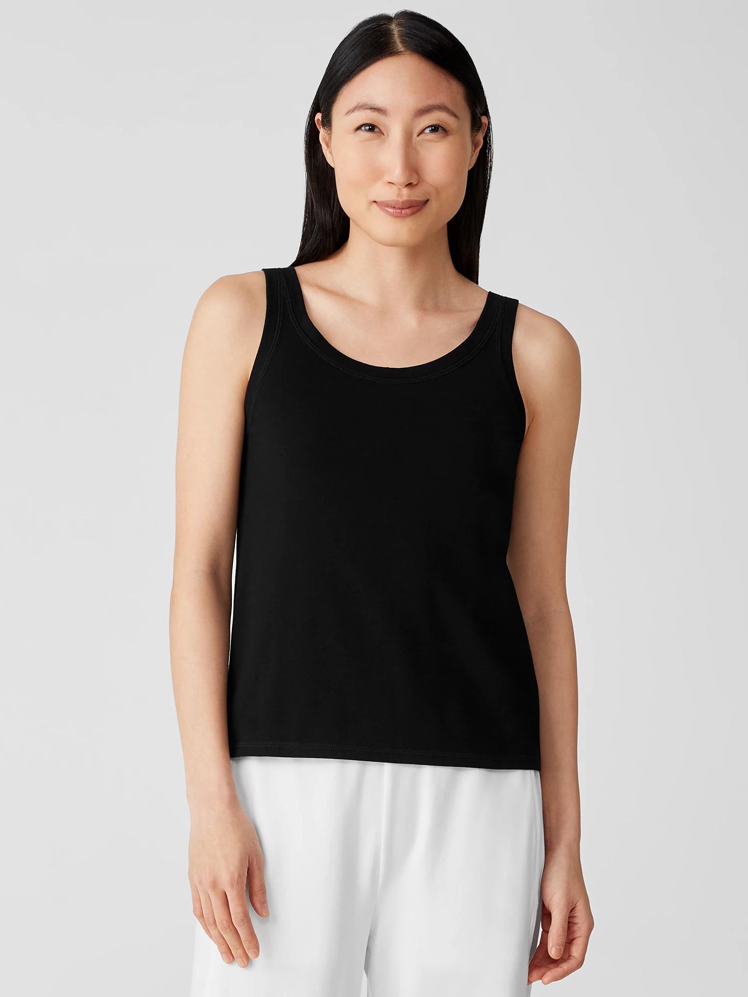 EILEEN FISHER Traceable Cotton Jersey Scoop Neck Tankfemale Product Image