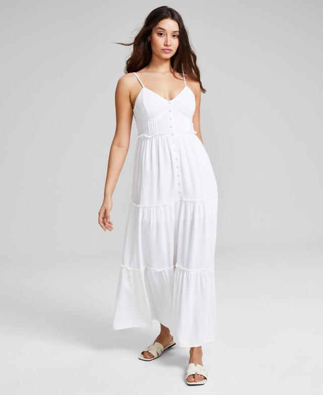 Women's Linen-Blend Button-Front Maxi Dress, Created for Macy's  Product Image