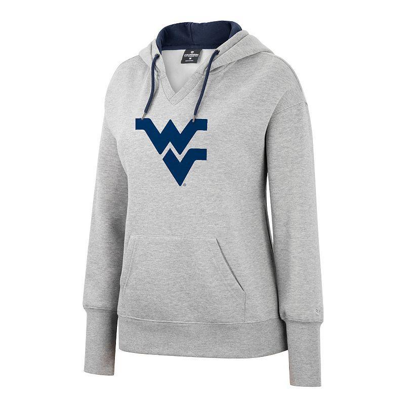 Womens West Virginia Mountaineers Heather Grey Pullover Hoodie Product Image