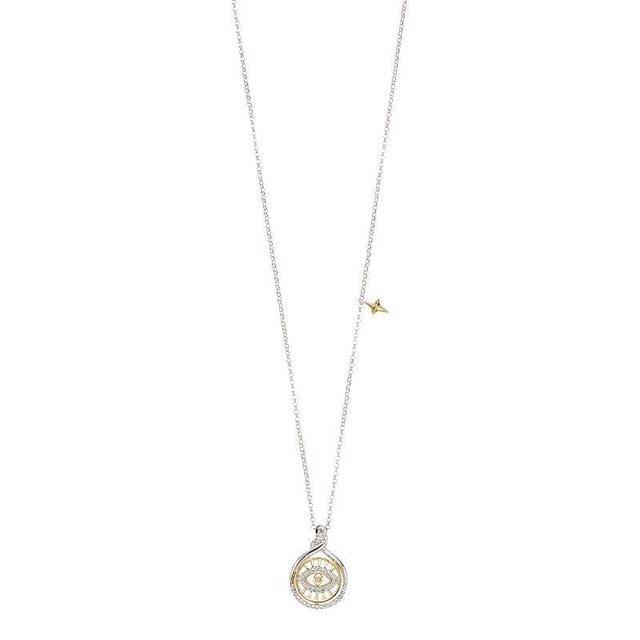 14K Yellow Gold Plated 1/10 Carat T.W. Diamond Pendant Necklace, Womens Two Tone Product Image