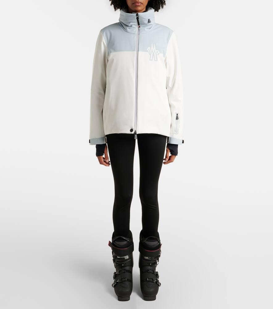 MONCLER Two-tone Stretch Polyester Bouvreuil Down Jacket In White Light Blue Product Image