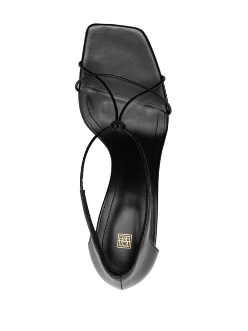 TOTÊME Black Leather Knot Sandal Product Image