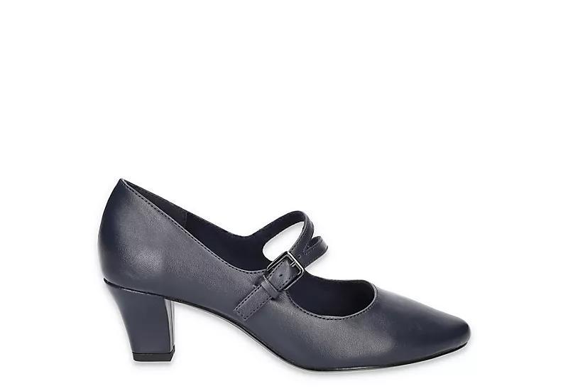 Womens Meryl by Easy Street Asymmetrical Mary Jane Pumps Blue Product Image