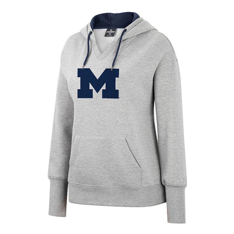 Womens West Virginia Mountaineers Heather Grey Pullover Hoodie Product Image