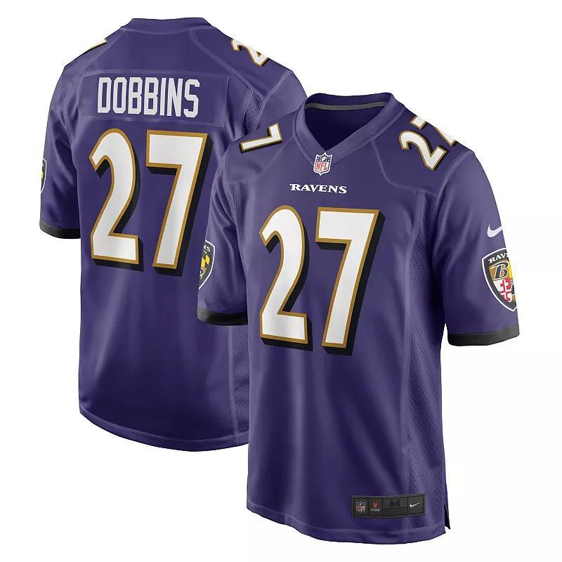 Mens Nike J.K. Dobbins Baltimore Ravens Game Team Jersey Product Image