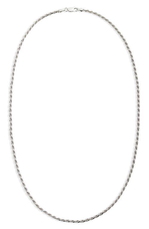 Argento Vivo Sterling Silver Mens Rope Chain Necklace at Nordstrom Product Image