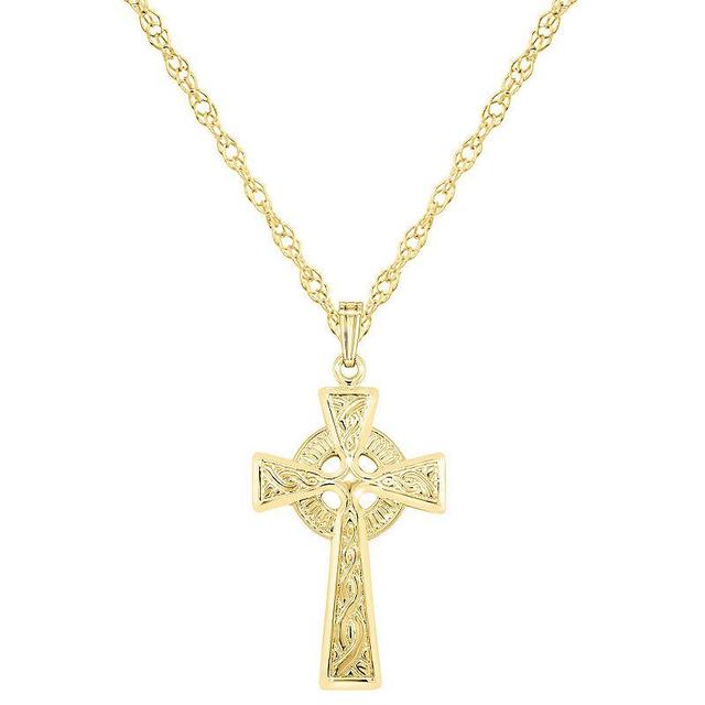 Sterling Silver Celtic Cross Pendant, Womens Yellow Product Image