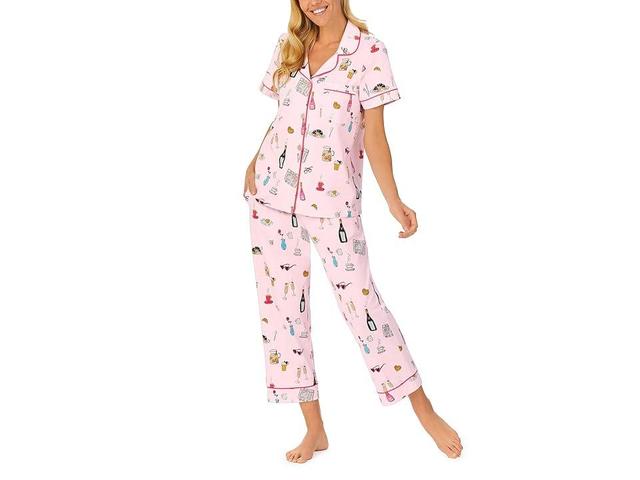 Bedhead PJs Short Sleeve Classic Cropped PJ Set (Let's Do Brunch) Women's Pajama Sets Product Image