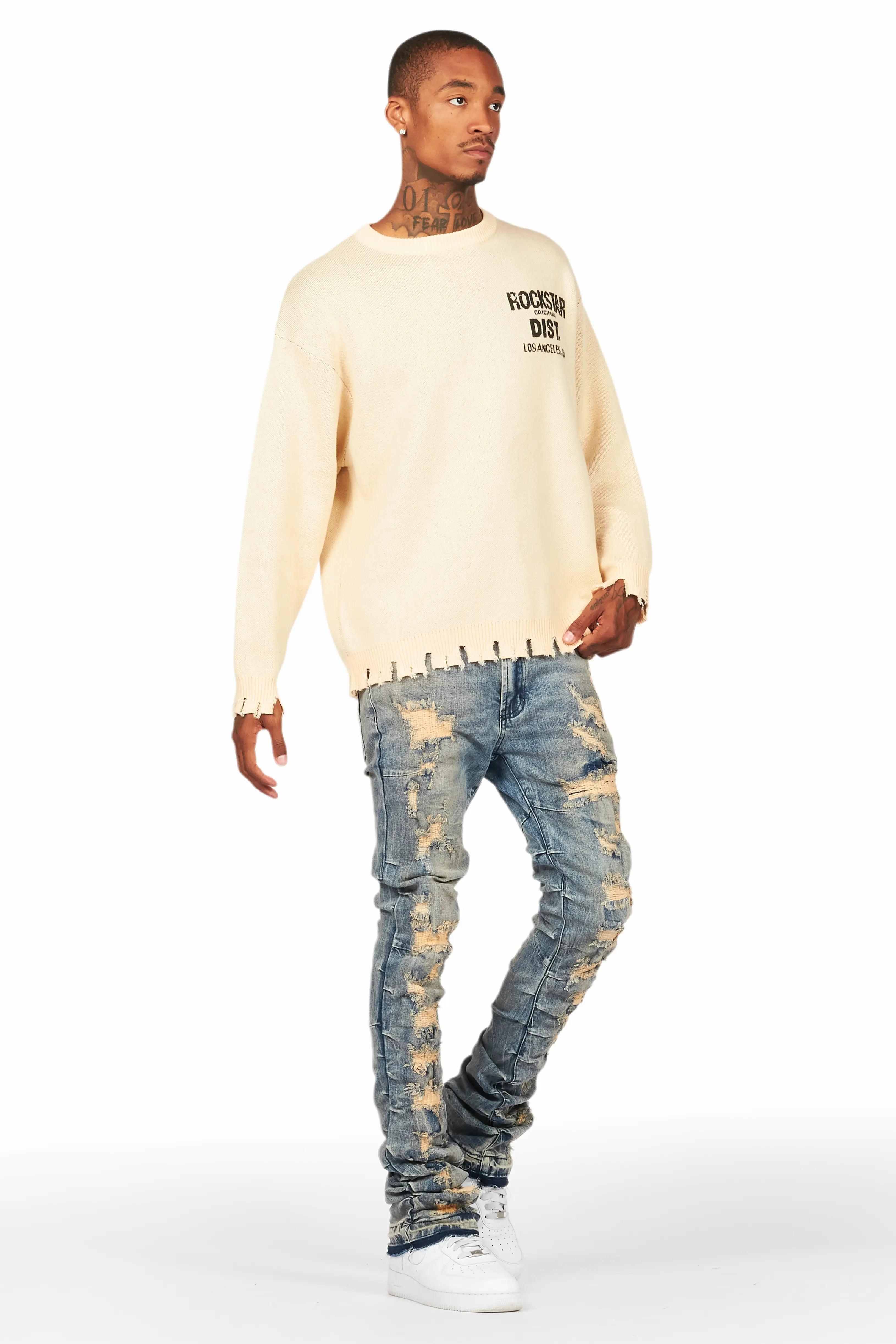 Lake Beige Knit Sweater Male Product Image