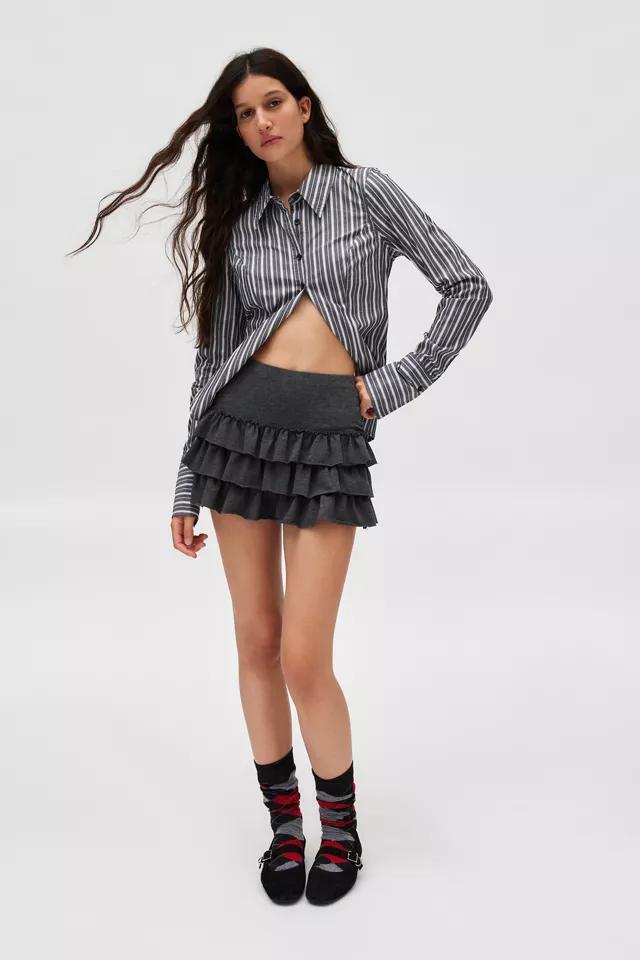 Kimchi Blue Rara Knit Tiered Ruffle Mini Skirt Product Image