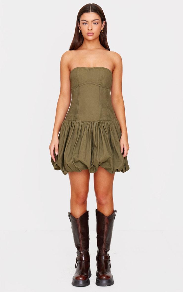 Khaki Premium Twill Puffball Dress product image