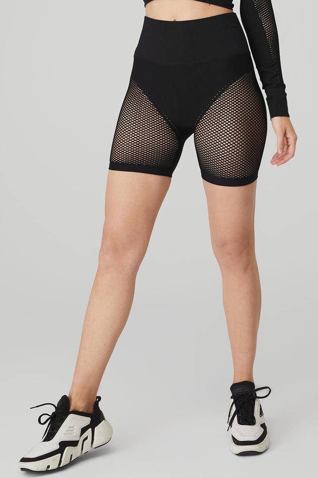 Seamless High-Waist Limitless Open Air Short - Black Product Image