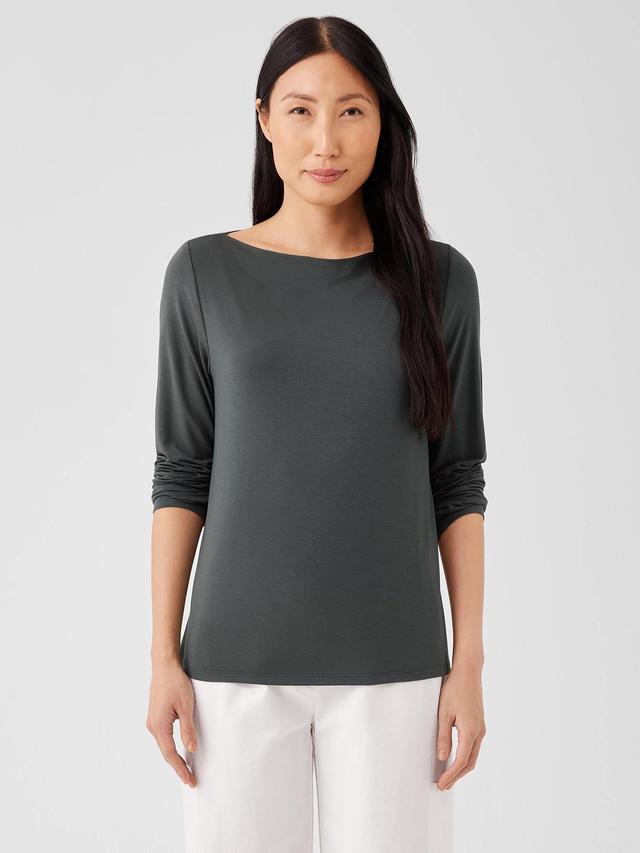 EILEEN FISHER Fine Jersey Cowl Neck Topfemale Product Image