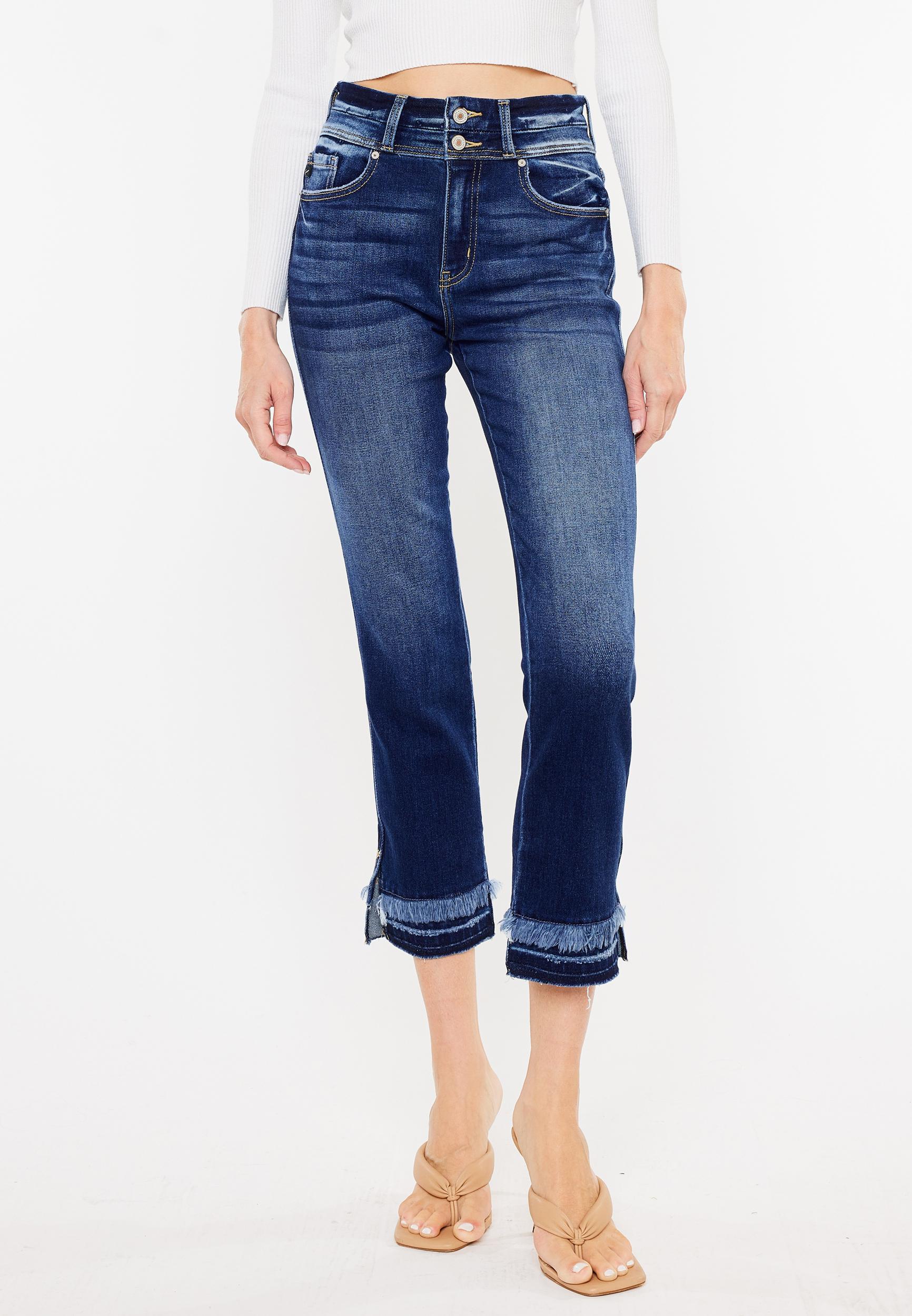 Kancan Kancan Womens Straight Ankle High Rise Ripped Jeans Blue Size 23 - Maurices Product Image