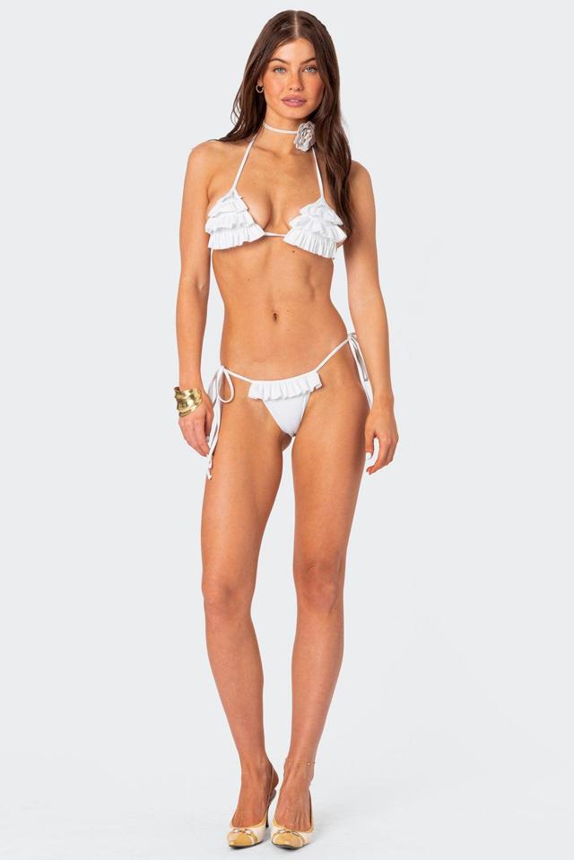 Edikted Women's Joelle Ruffled String Bikini Bottom Product Image