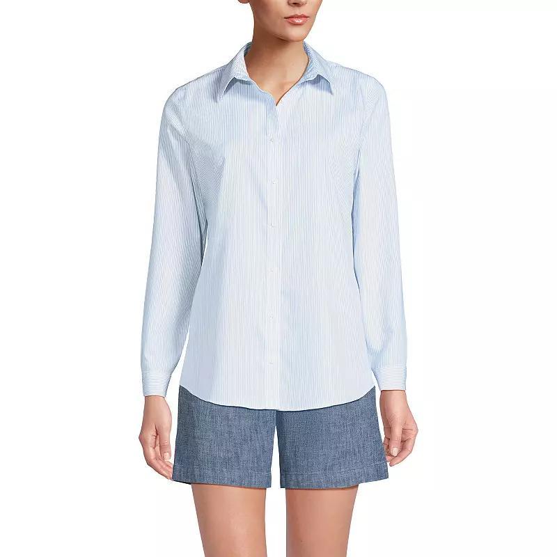 Petite Lands End No Iron Supima Cotton Long Sleeve Shirt, Womens Oxford Product Image