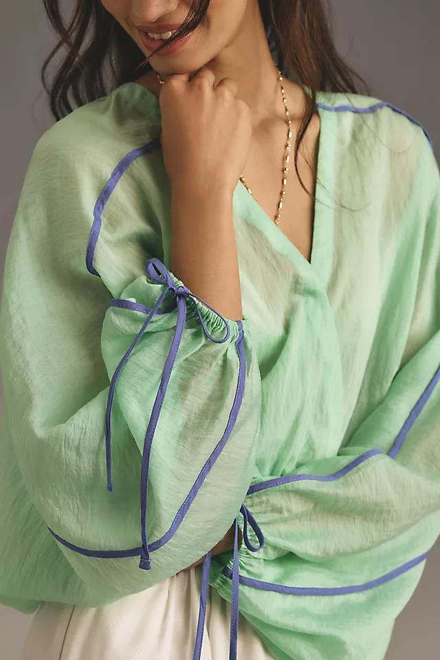 By Anthropologie Long-Sleeve Sheer Blouse Product Image