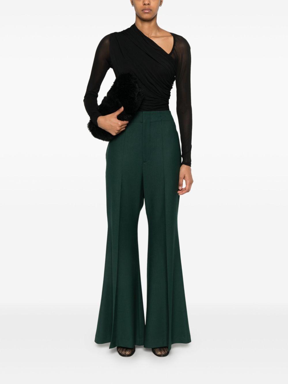 Wide-leg Trousers In Green Product Image