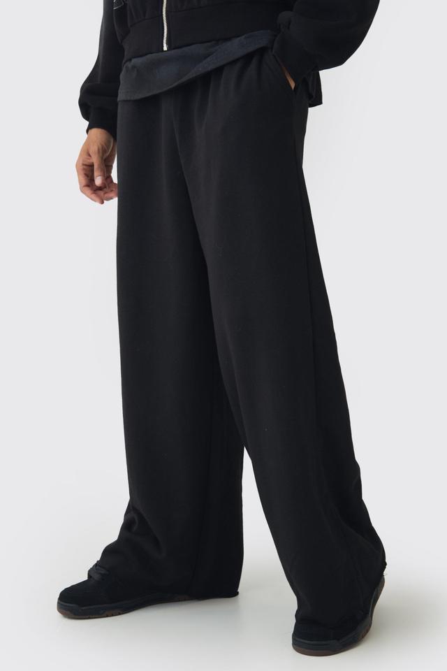 Extreme Wide Leg Raw Edge Loopback Sweatpants | boohooMAN USA Product Image