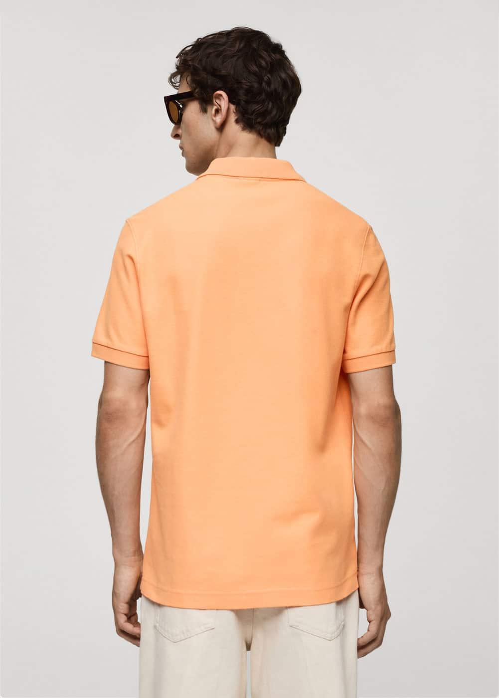 MANGO MAN - 100% cotton pique polo shirt pastel orangeMen Product Image