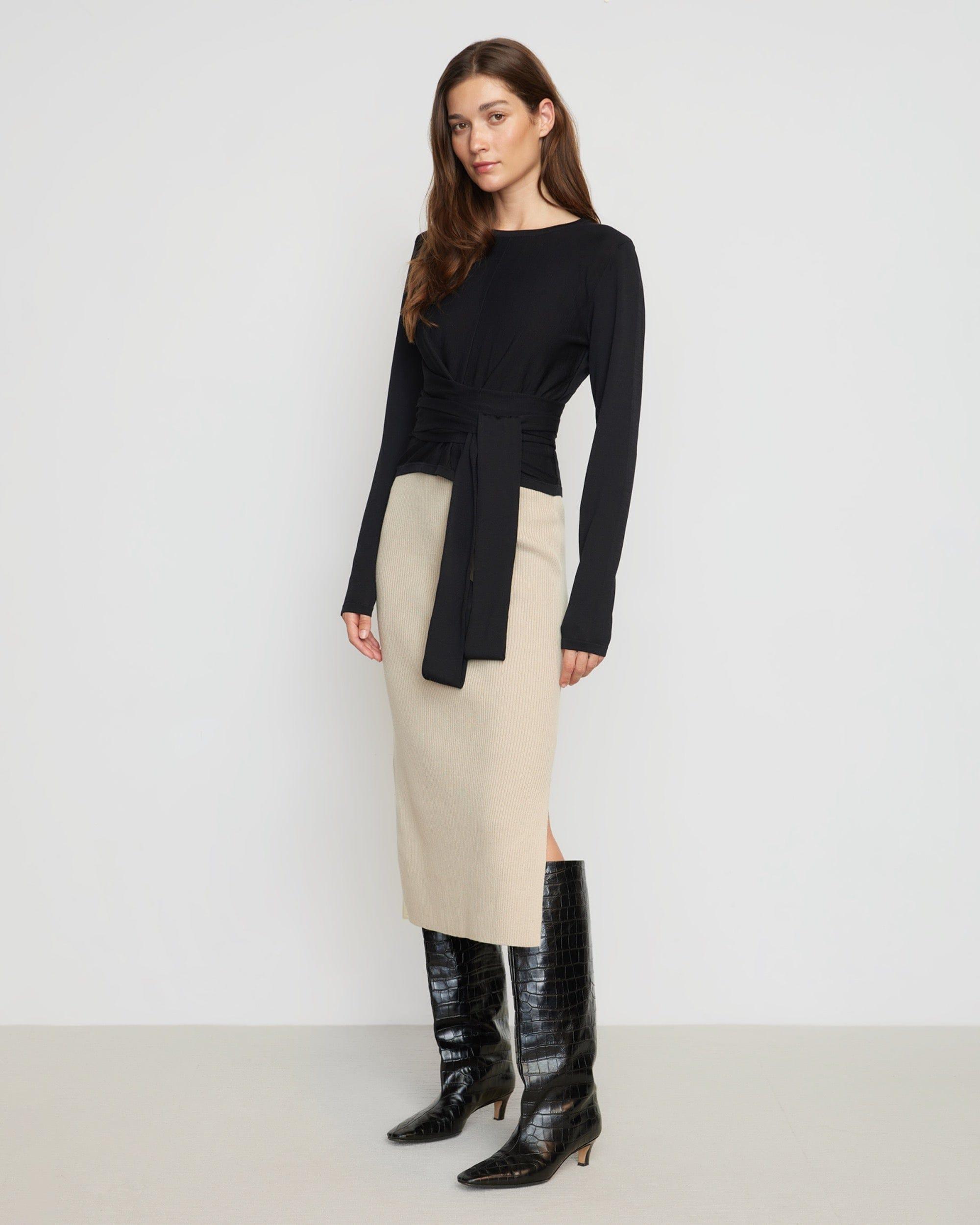 Faustine Cotton Ribbed Skirt Product Image