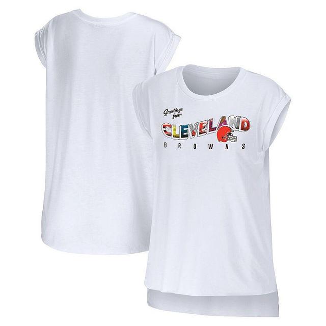 Womens WEAR by Erin Andrews Cleveland Browns Greetings From Muscle T-Shirt Product Image