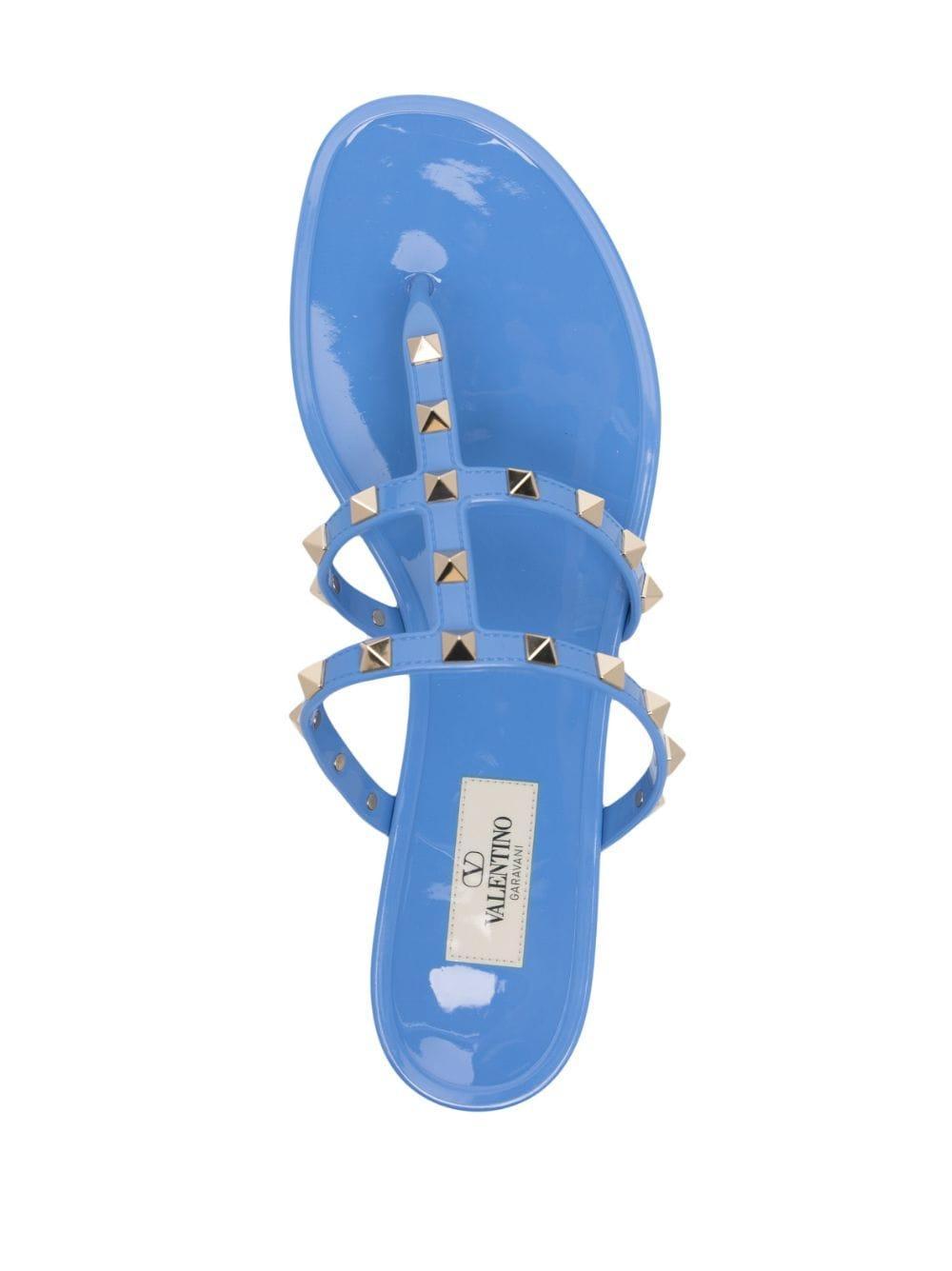 Rockstud Caged Rubber Sandal In Blue Product Image