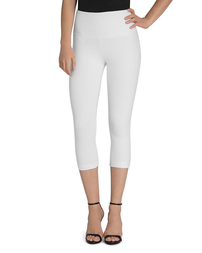 Lysse Denim Capri Leggings in White Product Image