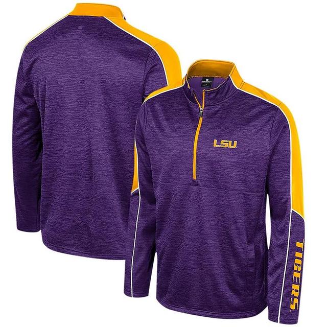 Mens Colosseum Purple Lsu Tigers Marled Half-Zip Jacket Product Image