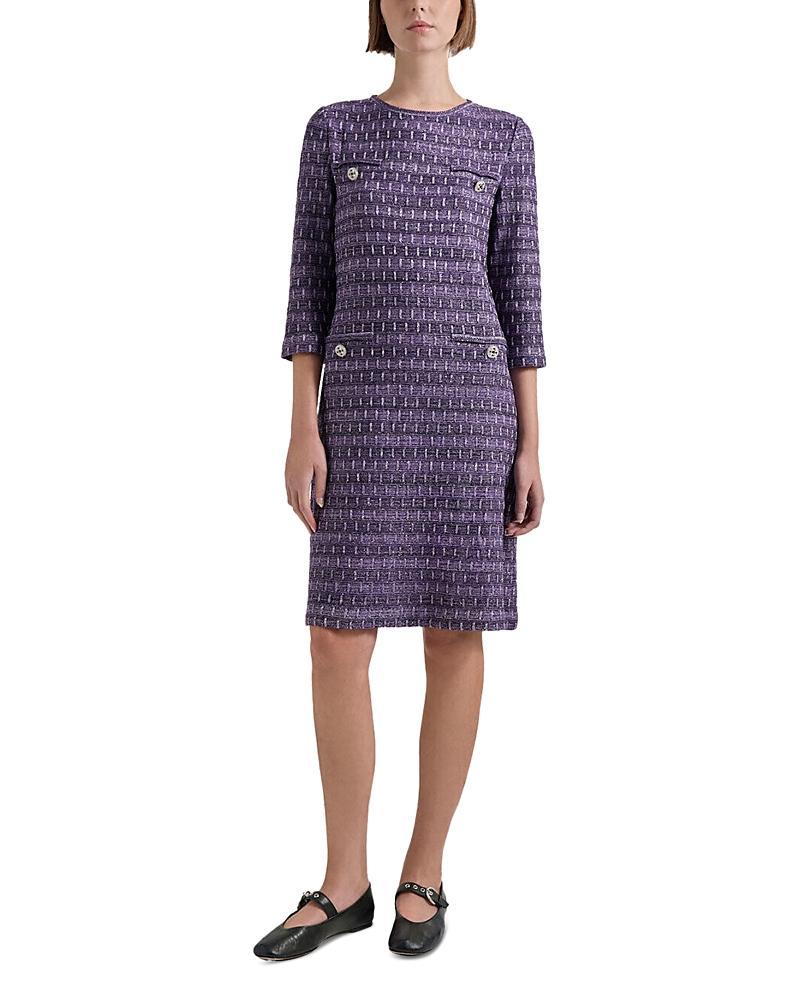 Misook Metallic Tweed Shift Sweater Dress Product Image