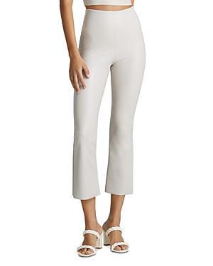 Womens Faux Leather Crop Flare Pant Product Image