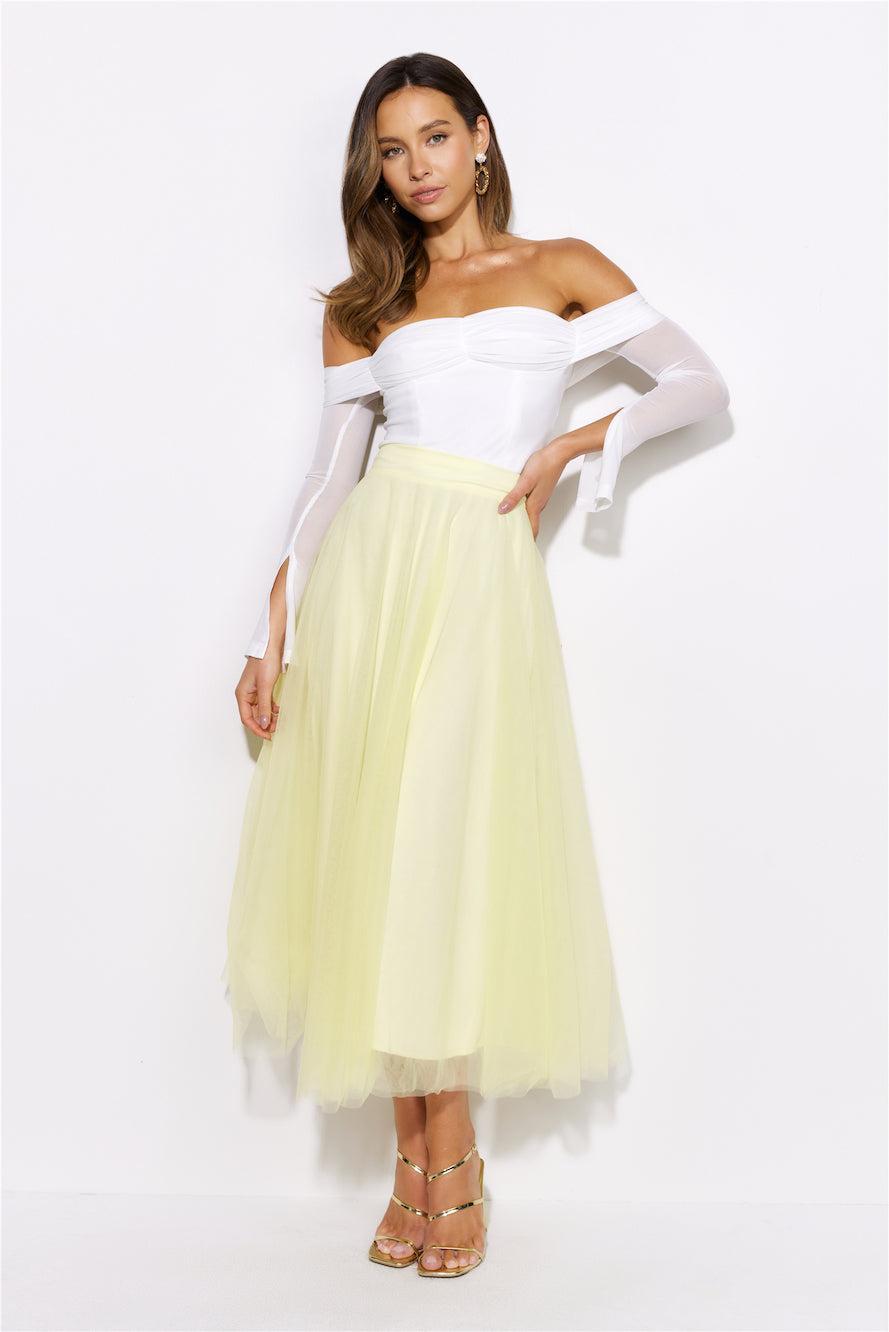 Keeping It Smart Midi Skirt Yellow Product Image