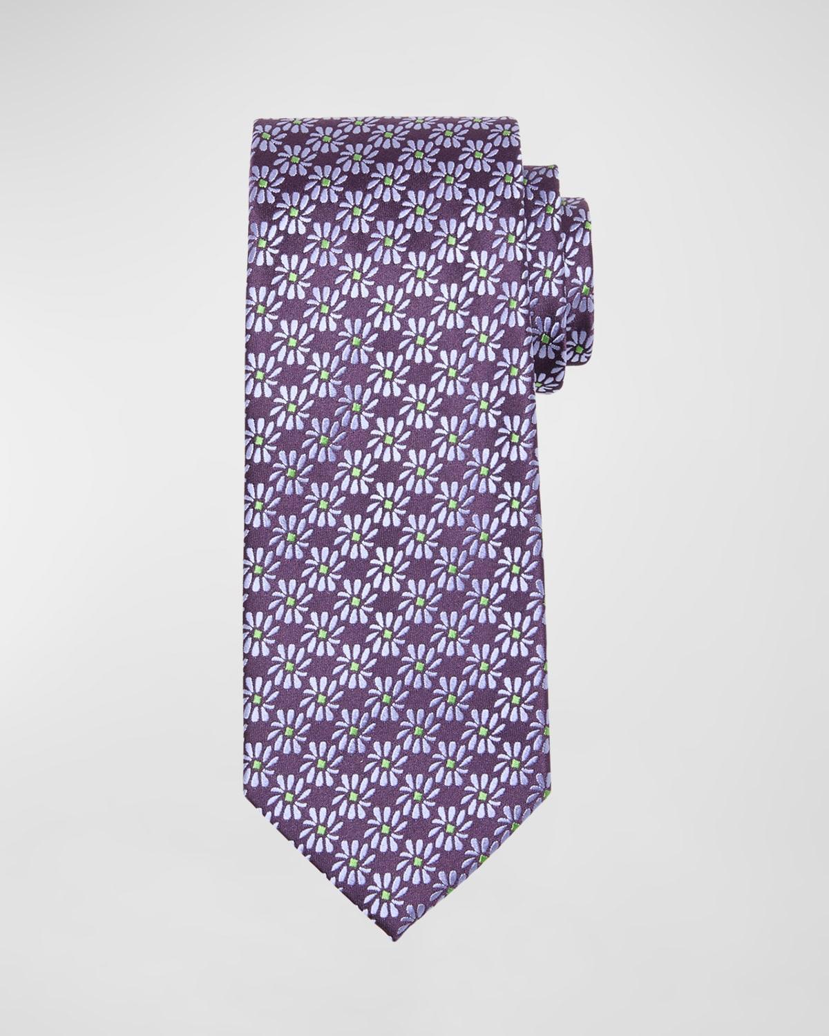 Mens Floral Jacquard Silk Tie Product Image