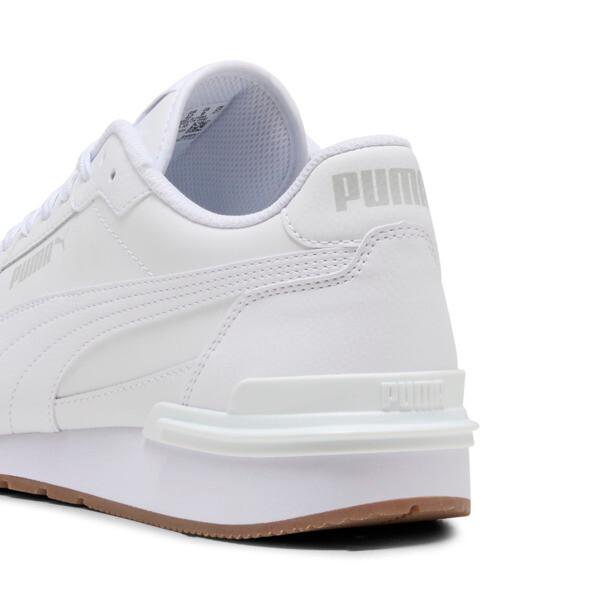 PUMA ST Runner v4 Leather Men's Sneakers in White/Glacial Grey/Gum Product Image