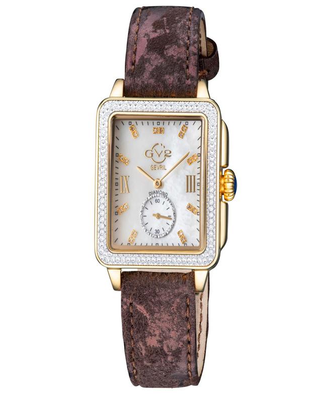 Gevril Womens Bari Tortoise Swiss Quartz Italian Brown Leather Strap Watch 34mm Product Image