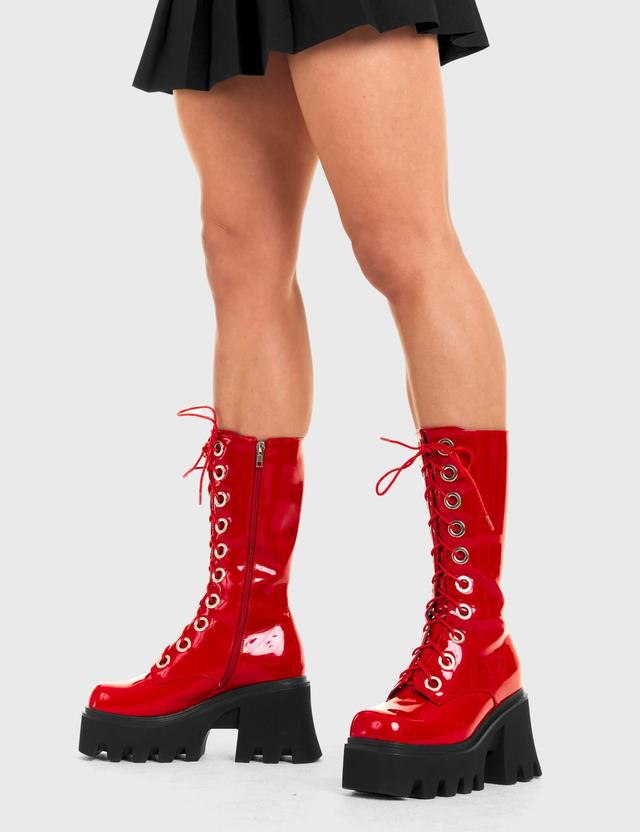 Get Paid Chunky Platform Calf Boots Product Image