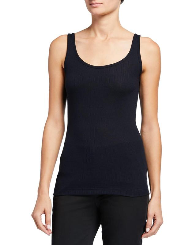 Scoop-neck Tank Top In Black Product Image