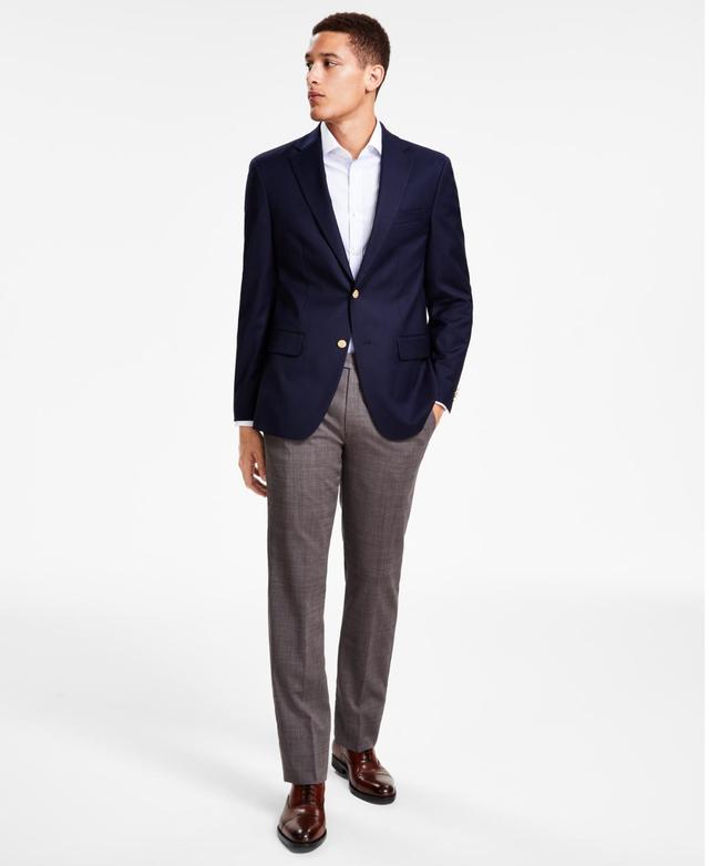 Men's Modern-Fit Solid Navy Blazer Product Image