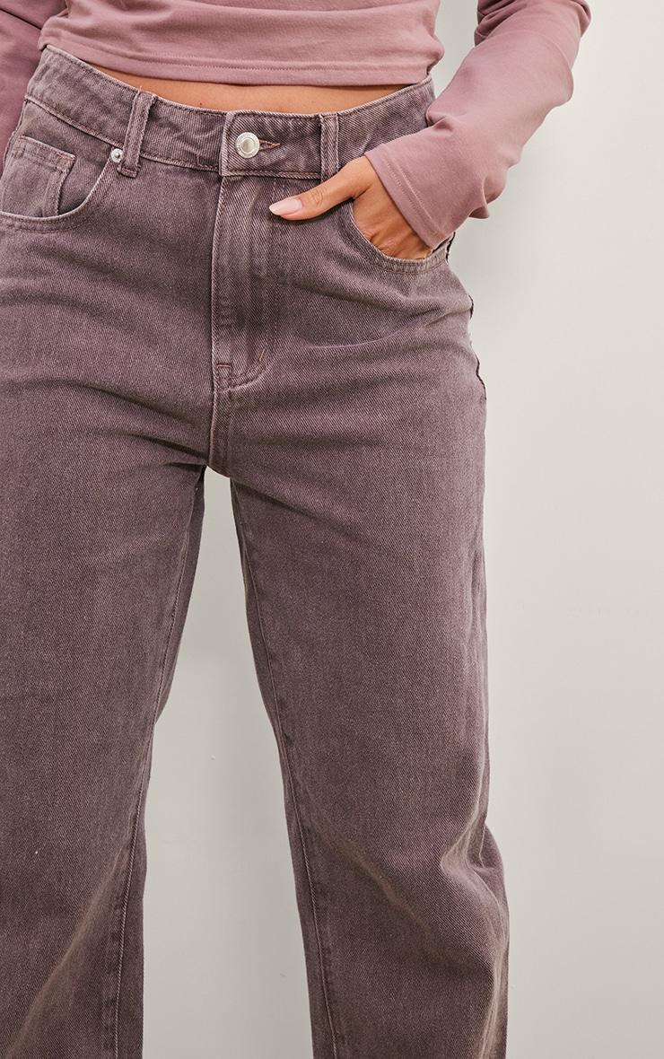 Washed Mauve High Waist Straight Leg Jeans Product Image