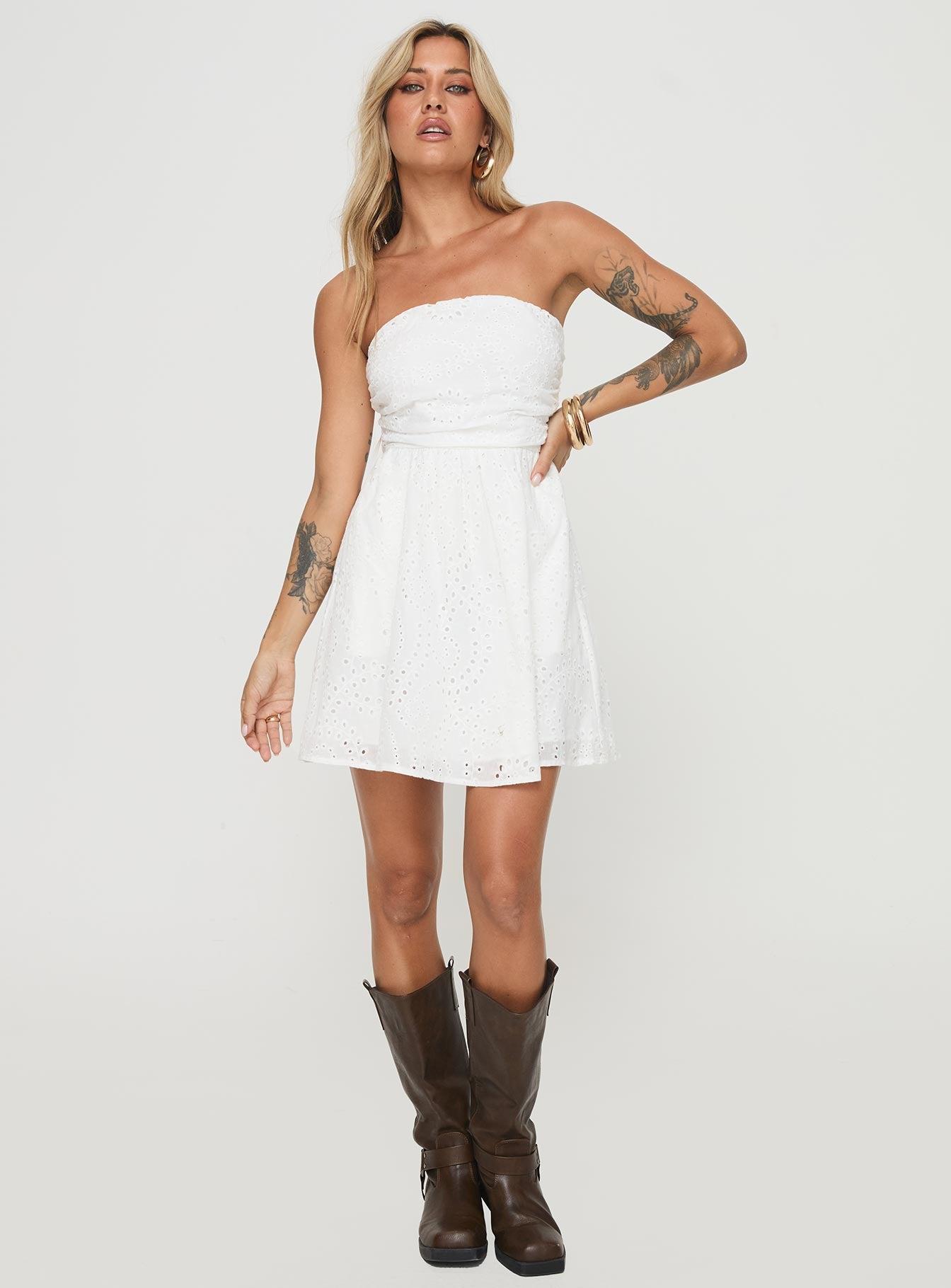 Halleck Strapless Mini Dress White Product Image