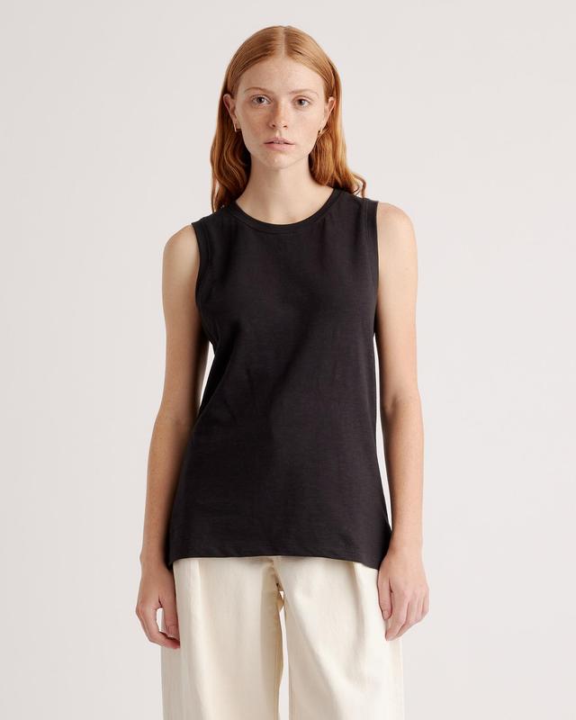 Womens Slub Tank in Black, Size XL, Organic Cotton by Quince Product Image