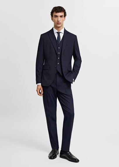 Mango Mens Stretch Fabric Slim-Fit Suit Pants Product Image